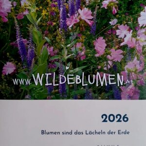 Wildeblumen Fotokalender 2026 Produktbild mit Malven und Ehrenpreis